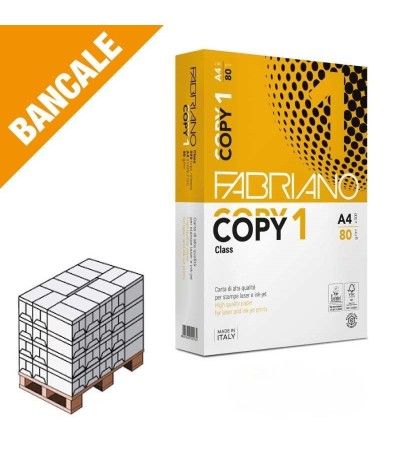 Bancale 250 risme Fabriano Copy 1 - Formato A4 21x29,7cm 80gr per ufficio, stampa e fotocopie