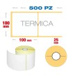 100 x 100 mm, f. 25 - Rotolo n° 500 etichette termiche adesive