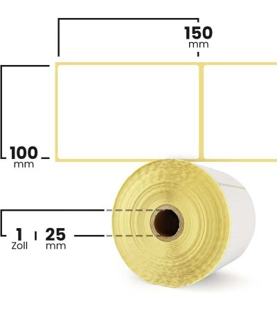 100 x 150 mm, f. 25 - Rotolo n° 300 etichette termiche adesive A6 10x15