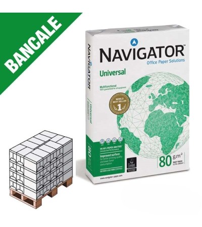 Bancale 200 risme Navigator Universal - Formato A4 21x29,7cm 80gr per ufficio, stampa e fotocopie