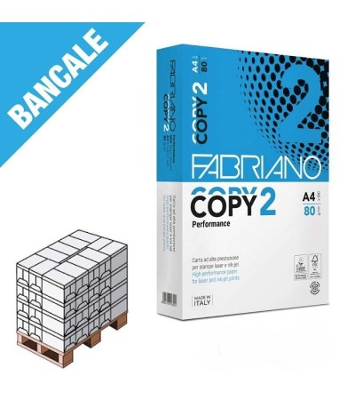 Bancale 200 risme Fabriano Copy 2 - Formato A4 21x29,7cm 80gr per ufficio, stampa e fotocopie