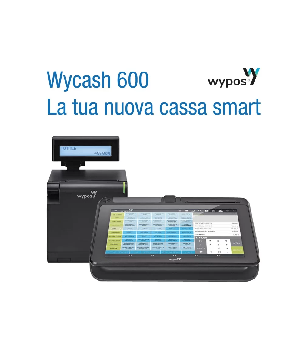 Sistema Wycash 600 con stampante fiscale Dado RT - Attivazione inclusa