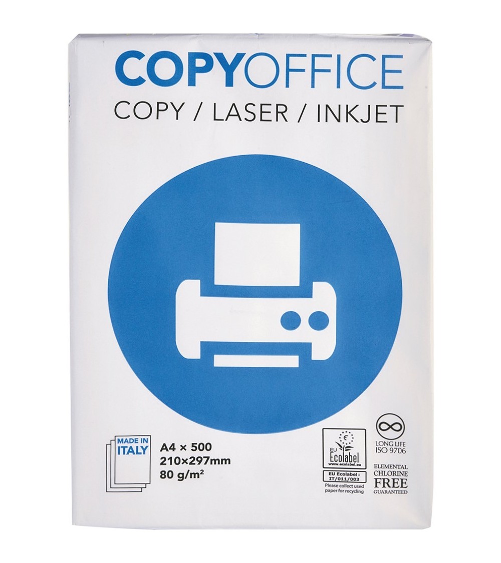 Risma Copy Office - Formato A4 21x29,7cm 80gr per ufficio, stampa e fotocopie