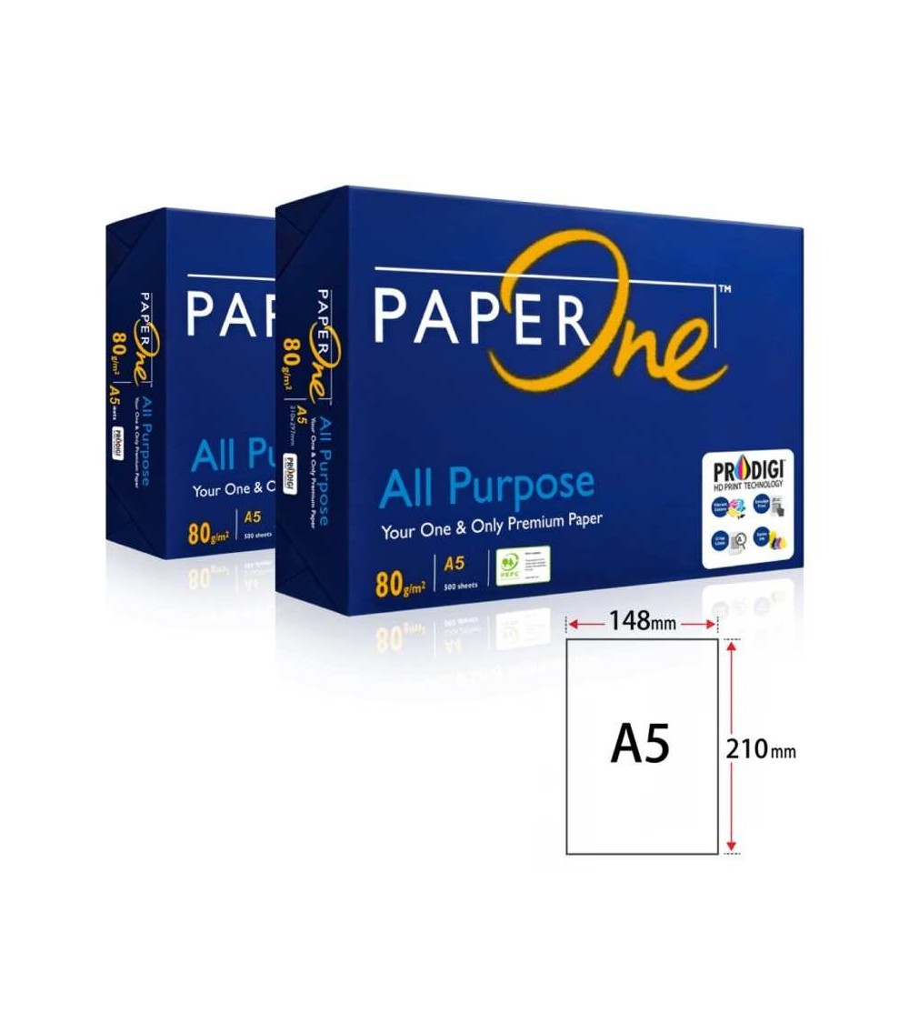 Paperone - Formato  A5 21x14,8cm 80gr per ufficio, stampa e fotocopie - ideale per ricette mediche - cartone da 10 risme